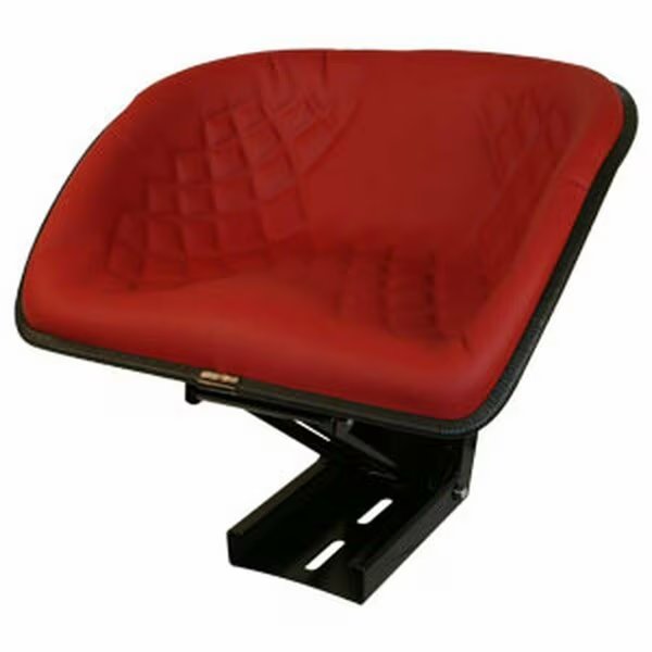 Red Bucket Style Seat with Frame Brand New for Hesston & Universal Use, Aftermarket, Mfr#: BS100RD